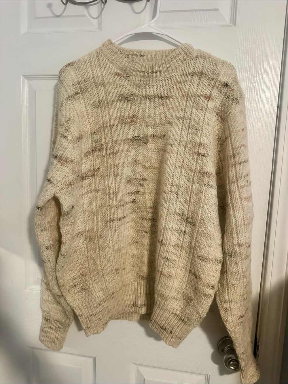 Vintage Pendleton Cream Sweater with Brown Speckle Marling